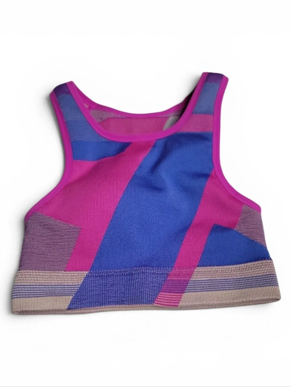 Nike Magenta and Royal Blue Colorblock Athletic Crop Tank